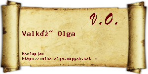Valkó Olga névjegykártya